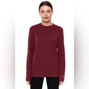 Merino Tech Women's Long Sleeve Shirt 165g Bordo Wine 100% Merino Wool